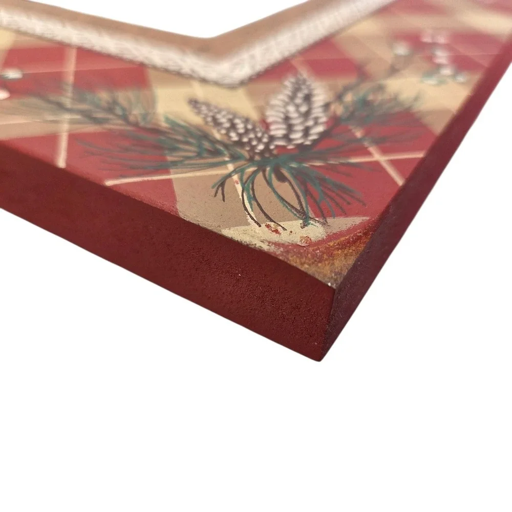 Danielson Designs Holiday Picture Frame Christmas Decor Red Ageworn Table Wall